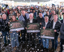 Palmas, 22 de maio de 2025 - O vice-governador Darci Piana participa da inauguração do Residencial Verdes Campos. São 199 casas, sendo todas as unidades subsidiadas pelo Governo do Estado, por meio do Casa Fácil Paraná.