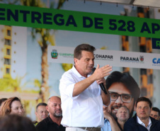 O prefeito de Guarapuava, Denilson Baitala, salientou a importância do apoio do Estado para reduzir o déficit habitacional da cidade.