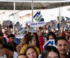 O vice-governador Darci Piana participa da inauguração do Residencial Verdes Campos. São 199 casas, sendo todas as unidades subsidiadas pelo Governo do Estado, por meio do Casa Fácil Paraná.