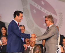 Governador Carlos Massa Ratinho Júnior dá posse ao secretário da Comunicação Social e Cultura, Hudson José. -   Curitiba, 01/01/2019  -  Foto: José Fernando Ogura/ANPr