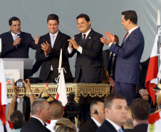 Governador Carlos Massa Ratinho Júnior dá posse ao secretario da Infraestrutura e Logística, Sandro Alex.   Curitiba, 01/01/2019  -  Foto: Jaelson Lucas/ANPr