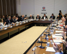 Governador Carlos Massa Ratinho Junior durante a primeira reunião de trabalho com a equipe de secretários de Estado.  -  Curitiba, 02/01/2019  -  Foto: José Fernando Ogura/ANPr