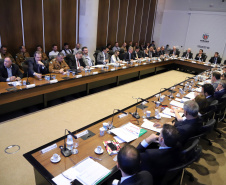 Governador Carlos Massa Ratinho Junior durante a primeira reunião de trabalho com a equipe de secretários de Estado.  -  Curitiba, 02/01/2019  -  Foto: José Fernando Ogura/ANPr