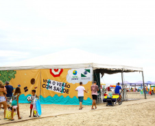 Limpeza das praias, saúde e segurança são destaques na temporada. Mais de 174 toneladas de lixo foram recolhidas nas praias do Paraná pela Sanepar, houve cerca de 700 atendimentos médicos feitos pela equipe da Secretaria da Saúde.  Operação Verão, 2018/2019  -  Foto: Jaelson Lucas/ANPr