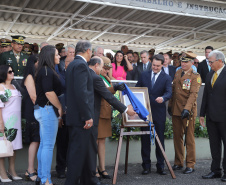 Governador Carlos Massa Ratinho Júnior participa da cerimônia de troca de comando da Polícia Militar do Paraná. O novo camandante-geral é o coronel Péricles de Matos. Ele substitui no cargo a coronel Audilene Dias Rocha.  -  Curitiba, 08/01/2019  -  Foto: José Fernando Ogura/ANPr