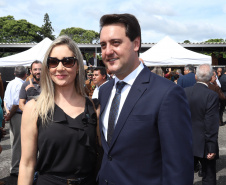 Governador Carlos Massa Ratinho Júnior participa da cerimônia de troca de comando da Polícia Militar do Paraná. O novo camandante-geral é o coronel Péricles de Matos. Ele substitui no cargo a coronel Audilene Dias Rocha.  -  Curitiba, 08/01/2019  -  Foto: Rodrigo Félix Leal