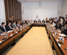 Governador Carlos Massa Ratinho Júnior durante reunião do secretariado. - Curitiba, 08/01/2019 - Foto: Rodrigo Félix Leal
