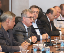 Governador Carlos Massa Ratinho Júnior durante reunião do secretariado. - Curitiba, 08/01/2019 - Foto: Rodrigo Félix Leal