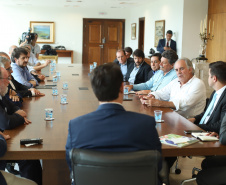 Governador Carlos Massa Ratinho Júnior durante reunião com representantes do setor produtivo de Londrina e região, no Palácio Iguaçu. -  Curitiba, 08/01/2019  -  Foto: Rodrigo Félix Leal