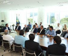 Governador Carlos Massa Ratinho Júnior durante reunião com representantes do setor produtivo de Londrina e região, no Palácio Iguaçu. -  Curitiba, 08/01/2019  -  Foto: Rodrigo Félix Leal