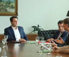 O governador Carlos Massa Ratinho Junior se reuniu nessa terça-feira (8) com a equipe que vai compor a Secretaria de Estado de Desenvolvimento Ambiental e Turismo.  -  Curitiba, 08/01/2018  -  Foto: Rodrigo Félix Leal