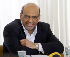 O secretário da Fazenda Renê de Oliveira Garcia Junior, detalha em entrevista coletiva a situação das contas do Estado, do novo SIAF, Sistema de Gestão Financeira do Governo e as medidas que vem adotando. - Curitiba, 10-01-19.Foto: Arnaldo Alves / ANPr.