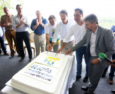 O governador Carlos Massa Ratinho Junior participou nesta quinta-feira (10), em Foz do Iguaçu, da solenidade em comemoração aos 80 anos do Parque Nacional do Iguaçu.  Considerado uma das mais belas reservas ecológicas do mundo, o Parque Nacional do Iguaçu tem 225 mil hectares e é reconhecido pela Unesco como Patrimônio Natural da Humanidade. Foz do Iguaçu,10/01/2018 Foto:Jaelson Lucas / ANPr