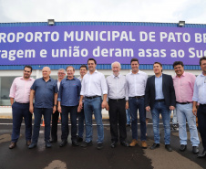 O governador Carlos Massa Ratinho Junior inaugura o Aeroporto Municipal Juvenal Loureiro Cardoso, de Pato Branco, no Sudoeste do Paraná.  -  Pato Branco, 10/01/2019  -  Foto: José Fernando Ogura/ANPr