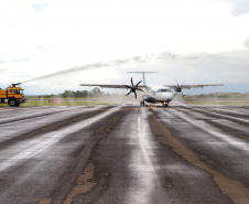 O governador Carlos Massa Ratinho Junior inaugura o Aeroporto Municipal Juvenal Loureiro Cardoso, de Pato Branco, no Sudoeste do Paraná.  -  Pato Branco, 10/01/2019  -  Foto: José Fernando Ogura/ANPr