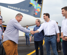 O governador Carlos Massa Ratinho Junior inaugura o Aeroporto Municipal Juvenal Loureiro Cardoso, de Pato Branco, no Sudoeste do Paraná.  -  Pato Branco, 10/01/2019  -  Foto: José Fernando Ogura/ANPr