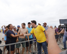 O Litoral do Paraná vai ganhar um calendário turístico, que começará a ser elaborado pelo Governo do Estado ainda neste ano, após o Carnaval. O anúncio foi feito pelo governador Carlos Massa Ratinho Junior, durante reunião com os prefeitos do Litoral, neste sábado (12), em Matinhos. Matinhos, 12-01-19.Foto: Arnaldo Alves / ANPr