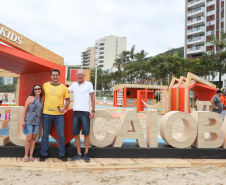 O governador Carlos Massa Ratinho Junior, caminhou na Orla de Matinhos e participou do lançamento das atividades esportivas na Operação Verão Paraná, com o Jogo dos Atletas, na arena multiuso. Foto: Rodrigo Felix Leal/ANPR