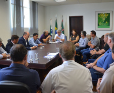 Secretário da Agricultura, Norberto Ortigara, durante reunião com representantes de consórcios intermunicipais. Curitiba,14/01/2019. Foto: Gisele Barão/SEAB