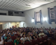 Equipes dos 12 municípios da Regional da Saúde em Ponta Grossa participaram nesta segunda-feira (14) de capacitação da assistência no manejo clínico ao paciente com suspeita de dengue.  -  Ponta Grossa, 14/01/2019  -  Foto: Divulgação SESA