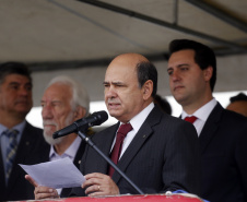 O governador Carlos Massa Ratinho Junior participa da solenidade de troca de comando do Corpo de Bombeiros do Paraná. O coronel Samuel Prestes assume o comando, em substituição ao coronel Antônio Carlos de Morais, que ocupava interinamente o cargo.  -  Curitiba, 21/01/2019  -  Foto: Arnaldo Alves/ANPr