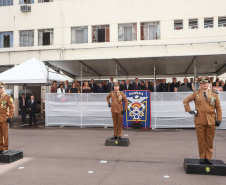 O governador Carlos Massa Ratinho Junior participa da solenidade de troca de comando do Corpo de Bombeiros do Paraná. O coronel Samuel Prestes assume o comando, em substituição ao coronel Antônio Carlos de Morais, que ocupava interinamente o cargo. - Curitiba, 21/01/2019 - Foto: Rodrigo Felix Leal/ANPr