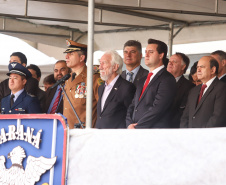 O governador Carlos Massa Ratinho Junior participa da solenidade de troca de comando do Corpo de Bombeiros do Paraná. O coronel Samuel Prestes assume o comando, em substituição ao coronel Antônio Carlos de Morais, que ocupava interinamente o cargo. - Curitiba, 21/01/2019 - Foto: Rodrigo Felix Leal/ANPr