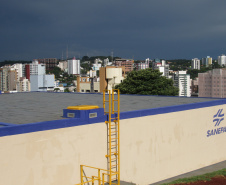 Sanepar investe R$ 40 milhões no abastecimento de Pato Branco. A estação vai tratar 22,8 milhões de litros de água e o sistema vai ter capacidade ampliada para armazenar 13,9 milhões de litros . Na foto, Reservatório para três milhões de litros de água já abastece parte da cidade.     -  Pato Branco, 21/01/2019  -  Foto: Divulgação Sanepar