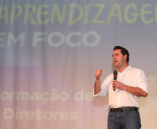 Governador Carlos Massa Ratinho Junior participa do Seminário Aprendizagem em Foco  2019. O evento é organizado pela Secretaria de Estado da Educação e direcionado aos diretores das 2,1 mil escolas estaduais, chefes dos Núcleos Regionais de Educação e coordenadores pedagógicos das regionais. O seminário acontece no Centro de Capacitação de Faxinal do Céu, no município de Pinhão (Centro-Sul).  -  Faxinal do Céu, Pinhão, 22/01/2019  -  Foto: Rodrigo Félix Leal