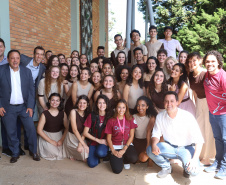 Governador Carlos Massa Ratinho Junior participa do Seminário Aprendizagem em Foco ? 2019. O evento é organizado pela Secretaria de Estado da Educação e direcionado aos diretores das 2,1 mil escolas estaduais, chefes dos Núcleos Regionais de Educação e coordenadores pedagógicos das regionais. O seminário acontece no Centro de Capacitação de Faxinal do Céu, no município de Pinhão (Centro-Sul).  -  Faxinal do Céu, Pinhão, 22/01/2019  -  Foto: Rodrigo Félix Leal