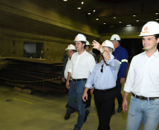 Governador Carlos Massa Ratinho Junior, acompanhado do presidente da Copel, Daniel Pimentel, visita a Usina Governador Bento Munhoz da Rocha Netto (Foz do Areia), no município de Pinhão  -  Pinhão, 22/01/2019  -  Foto: Rodrigo Félix Leal