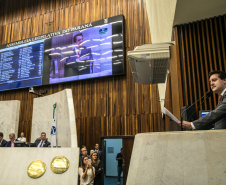 Governador Carlos Massa Ratinho Junior, apresenta Programa de Governo para Deputados na Assembleia Legislativa. Curitiba, 04/02/2019. Foto: Maurilio Cheli/ANPr