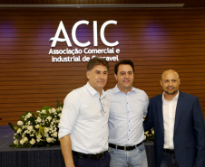 Governador Carlos Massa Ratinho Júnior na Associação Comercial e Industrial de Cascavel (ACIC) -  Cascavel, 07/02/2019  -  Foto: Arnaldo Alves/ANPr
