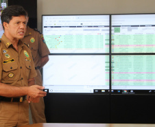 a Polícia Militar do Paraná lançou o APP 190 ? Emergência Paraná para o sistema iOS e também divulgou um balanço dos quatro meses de funcionamento do aplicativo, que está em uso em Curitiba e Região Metropolitana na versão para Android, lançada no início de outubro do ano passado. Na foto, o coronel Prates, chefe do Estado Maior da Polícia Militar do Paraná  -  Curitiba, 11/02/2019  -  Foto: Soldado Priscilla Carvalho