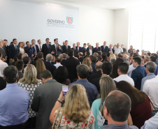 O governador Carlos Massa Ratinho Junior deu posse, em cerimônia no Palácio Iguaçu, ao secretário de Estado do Desenvolvimento Sustentável e Turismo, Marcio Nunes, e aos presidentes das autarquias vinculadas à pasta. Foram empossados os presidentes do Instituto Água e Terra, Everton Souza; do Simepar, Eduardo Alvin; da Paraná Desenvolvimento, Eduardo Bekin; e da Paraná Turismo, João Jacob Mehl. -   Curitiba, 12/02/2019  -  Foto: José Fernando Ogura/ANPr