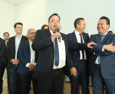 O governador Carlos Massa Ratinho Junior  deu posse, em cerimônia no Palácio Iguaçu, ao secretário de Estado do Desenvolvimento Sustentável e Turismo, Marcio Nunes, e aos presidentes das autarquias vinculadas à pasta. Foram empossados os presidentes do Instituto Água e Terra, Everton Souza; do Simepar, Eduardo Alvin; da Paraná Desenvolvimento, Eduardo Bekin; e da Paraná Turismo, João Jacob Mehl.  -  Curitiba, 12/02/2019  -  Foto: Rodrigo Félix Leal/ANPr