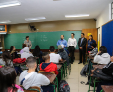 O secretário de Educação Renato Feder em visita na Escola Estadual São Cristóvão no início do ano letivo. Curitiba, 14/02/2019 -  Foto: Geraldo Bubniak/ANPr