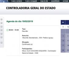 Reunião de secretariado, a pedido do governador Carlos Massa Ratinho Junior, a Controladoria Geral do Estado (GGE) editou uma resolução e solicitou a todos os secretários de Estado a divulgação das suas respectivas agendas nos portais institucionais das pastas. O objetivo é disponibilizar a ferramenta para consulta pública até o começo de março. Curitiba,19/02/2019 Foto:Jaelson Lucas / ANPr