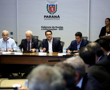 Reunião de secretariado, a pedido do governador Carlos Massa Ratinho Junior, a Controladoria Geral do Estado (GGE) editou uma resolução e solicitou a todos os secretários de Estado a divulgação das suas respectivas agendas nos portais institucionais das pastas. O objetivo é disponibilizar a ferramenta para consulta pública até o começo de março. Curitiba,19/02/2019 Foto:Jaelson Lucas / ANPr