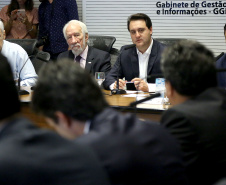 Reunião de secretariado, a pedido do governador Carlos Massa Ratinho Junior, a Controladoria Geral do Estado (GGE) editou uma resolução e solicitou a todos os secretários de Estado a divulgação das suas respectivas agendas nos portais institucionais das pastas. O objetivo é disponibilizar a ferramenta para consulta pública até o começo de março. Curitiba,19/02/2019 Foto:Jaelson Lucas / ANPr