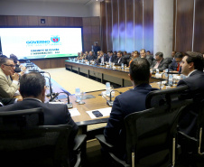 Reunião de secretariado, a pedido do governador Carlos Massa Ratinho Junior, a Controladoria Geral do Estado (GGE) editou uma resolução e solicitou a todos os secretários de Estado a divulgação das suas respectivas agendas nos portais institucionais das pastas. O objetivo é disponibilizar a ferramenta para consulta pública até o começo de março. Curitiba,19/02/2019 Foto:Jaelson Lucas / ANPr