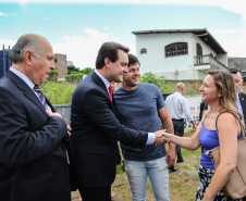 O governador Carlos Massa Ratinho Junior inaugura  a nova sede da Delegacia da Mulher e do Adolescente de São José dos Pinhais, na Região Metropolitana de Curitiba.Foto: Geraldo Bubniak/ANPr