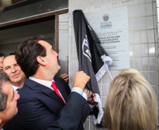 O governador Carlos Massa Ratinho Junior inaugura  a nova sede da Delegacia da Mulher e do Adolescente de São José dos Pinhais, na Região Metropolitana de Curitiba.Foto: Geraldo Bubniak/ANPr