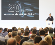 Governador Carlos Massa Ratinho Júnior participa da solenidade de comemoração de 20 anos da Volkswagen no Paraná.  -  São José dos Pinhais, 19/02/2019  -  Foto: José Fernando Ogura/ANPr