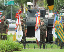 Os 74 anos da Tomada de Monte Castelo, batalha no Norte da Itália que marcou a participação da Força Expedicionária Brasileira (FEB) na Segunda Guerra Mundial, foram lembrados nesta quinta-feira (21/2), em cerimônia no Museu do Expedicionário, em Curitiba. O governador Carlos Massa Ratinho Junior participou no evento, junto com quatro expedicionários e familiares dos pracinhas.  -  Curitiba, 21/02/2019  -  Foto: Rodrigo Félix Leal/ANPr