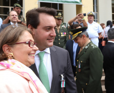 Os 74 anos da Tomada de Monte Castelo, batalha no Norte da Itália que marcou a participação da Força Expedicionária Brasileira (FEB) na Segunda Guerra Mundial, foram lembrados nesta quinta-feira (21/2), em cerimônia no Museu do Expedicionário, em Curitiba. O governador Carlos Massa Ratinho Junior participou no evento, junto com quatro expedicionários e familiares dos pracinhas.  -  Curitiba, 21/02/2019  -  Foto: Rodrigo Félix Leal/ANPr