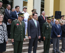 O governador Carlos Massa Ratinho Junior particip da cerimônia que comemora o 74º aniversário da tomada de Monte Castelo, na Itália, pela Força Expedicionária Brasileira, na Segunda Guerra Mundial. Foto: Gilson Abreu/ANPr