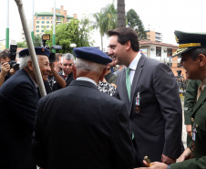 O governador Carlos Massa Ratinho Junior particip da cerimônia que comemora o 74º aniversário da tomada de Monte Castelo, na Itália, pela Força Expedicionária Brasileira, na Segunda Guerra Mundial. Foto: Gilson Abreu/ANPr