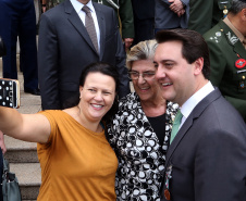O governador Carlos Massa Ratinho Junior particip da cerimônia que comemora o 74º aniversário da tomada de Monte Castelo, na Itália, pela Força Expedicionária Brasileira, na Segunda Guerra Mundial. Foto: Gilson Abreu/ANPr