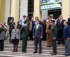 O governador Carlos Massa Ratinho Junior particip da cerimônia que comemora o 74º aniversário da tomada de Monte Castelo, na Itália, pela Força Expedicionária Brasileira, na Segunda Guerra Mundial. Foto: Gilson Abreu/ANPr